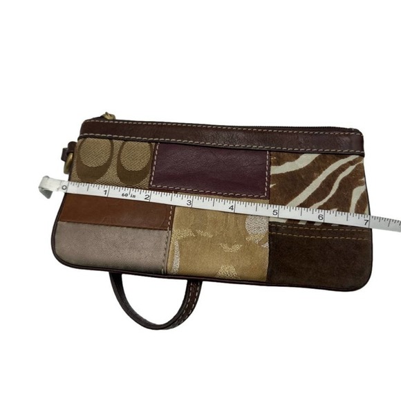 COACH Brown Patchwork Wristlet - Picture 5 of 7
